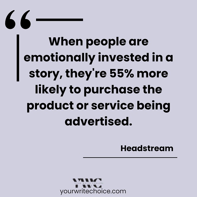 A quote by Headstream pointing the benefit of storytelling in marketing.